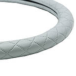 Чохол на кермо 37-38см М сірий ромб Elegant Plus EL 105 569, фото 3