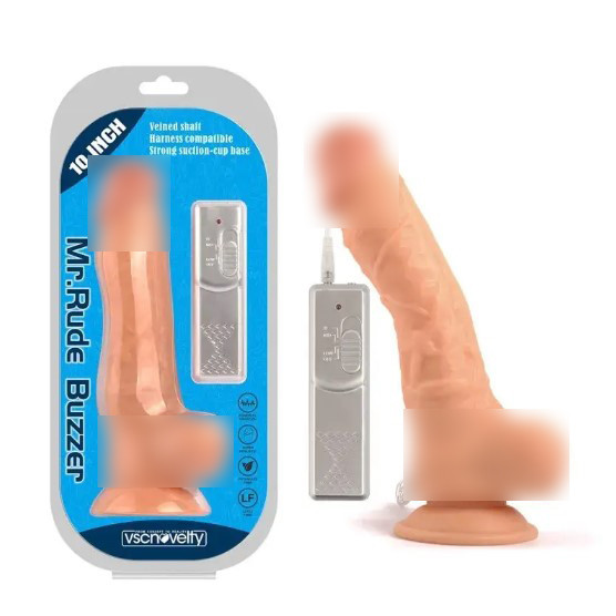Вібратор на присоску Mr. Rude Buzzer Flesh 10.0, фото 1