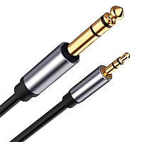 Кабель аудіо Jack 3.5 мм — jack 6.35 3 метри