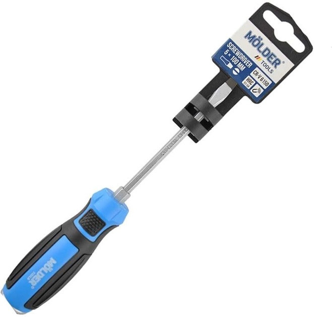 Викрутка шліцева, ударна з шестигранною опорою Molder, SL5x100mm (12шт/уп)