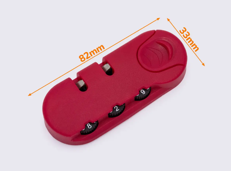 Кодовий замок для багажу, сумки, рюкзака, валізи/фіксується на виріб/ Бордовий/1594