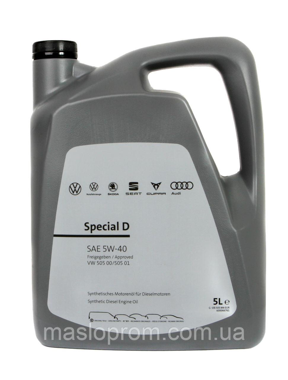Моторне масло VAG Special D 5W-40 5л доставка укрпоштою 0 грн