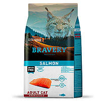 Беззерновой сухой корм для взрослых стерилизованных кошек с лососем BRAVERY Salmon Adult Cat Sterilized, 0.6 к