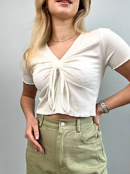 Повсякденна жіноча футболка на літо р. М Графіто-білий з принтом XL