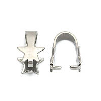 Затискач підвісний утримувач Finding Для підвіски кулона намистини зірка нержавіюча сталь Сталистий 16 мм x 10 мм