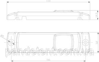 Габаритні ліхтарі 4 діоди жовтий Fristom (маркер) 130x32 LED, фото 5