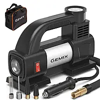 Автомобильный компрессор однопоршневой 40л/мин с LED фонариком и манометром GEMIX Model X GMX.Mod.X