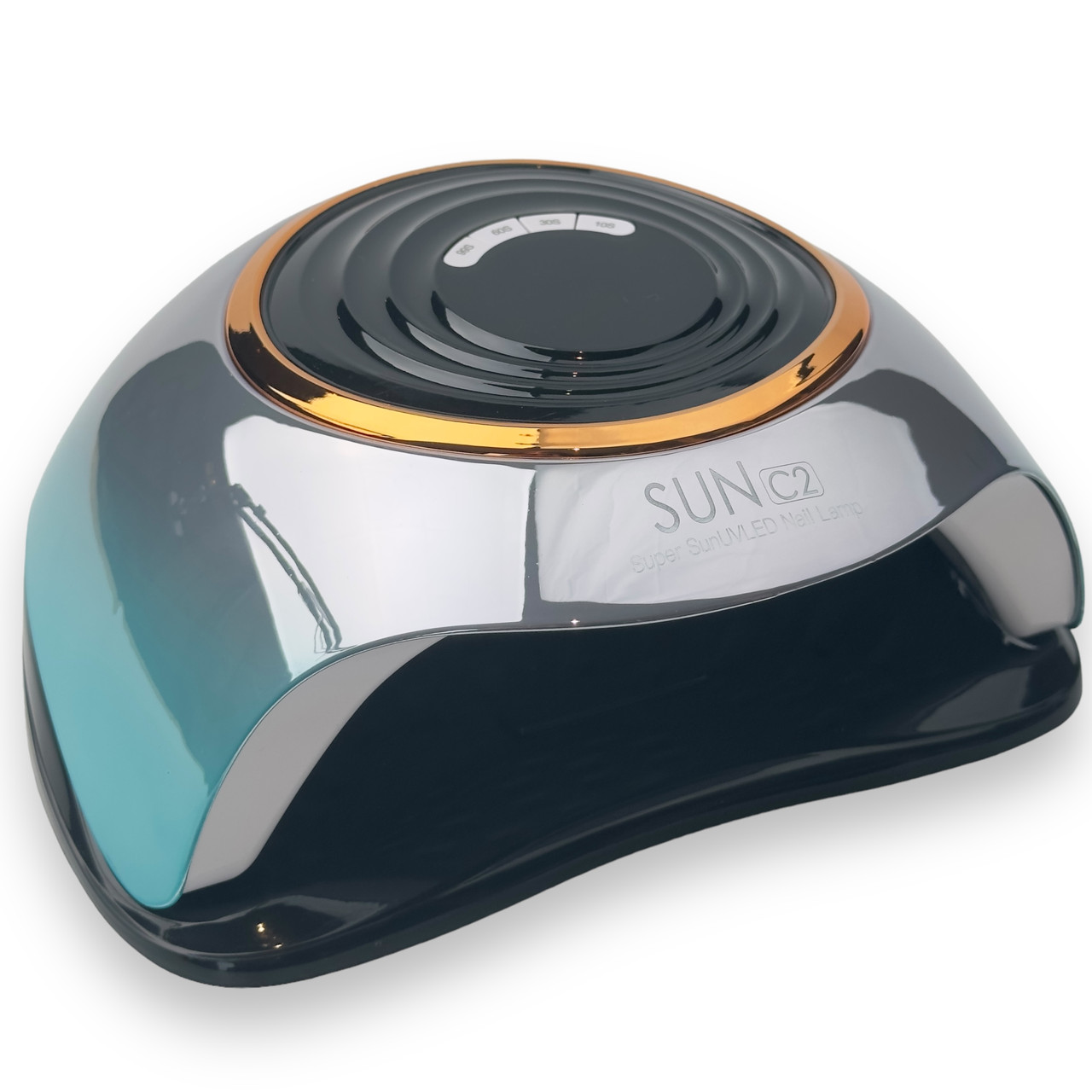 UV/LED лампаSun С2 Х Chrom для сушіння гель лаку, гелю, полігелю (з дисплеєм та знімним дном), 248 Вт. Бірюзовий, фото 1