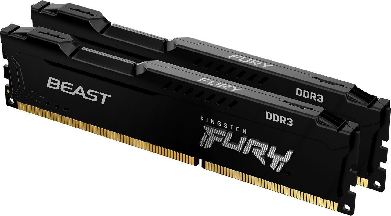 Пам'ять для настільних комп'ютерів Kingston FURY 16 GB (2x8GB) DDR3 1866 MHz Beast Black (KF318C10BBK2/16)