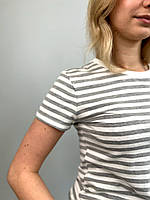 Повседневная женская футболка на лето г. Серо-белый 743561, 743562 XL