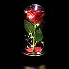 Троянда в колбі з підсвічуванням + Подарунок Каблучка з проекцією "I love you" / Вічна троянда під куполом / Квітка-нічник, фото 9