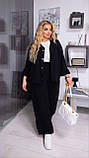 Прогулянковий жіночий костюм брючний софт з сорочкою великого розміру, фото 9
