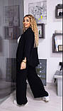 Прогулянковий жіночий костюм брючний софт з сорочкою великого розміру, фото 10