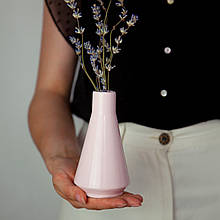 Ваза керамічна маленька для квітів TRAPEZE Рожева 13 см