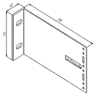 Кронштейн алюминиевый KMD L210*120*40МL