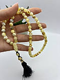 Красиві чотки з натурального бурштину на 66 бусин , мусульманські чотки з бурштину , чотки з бурштину, чотки з бурштина, фото 2