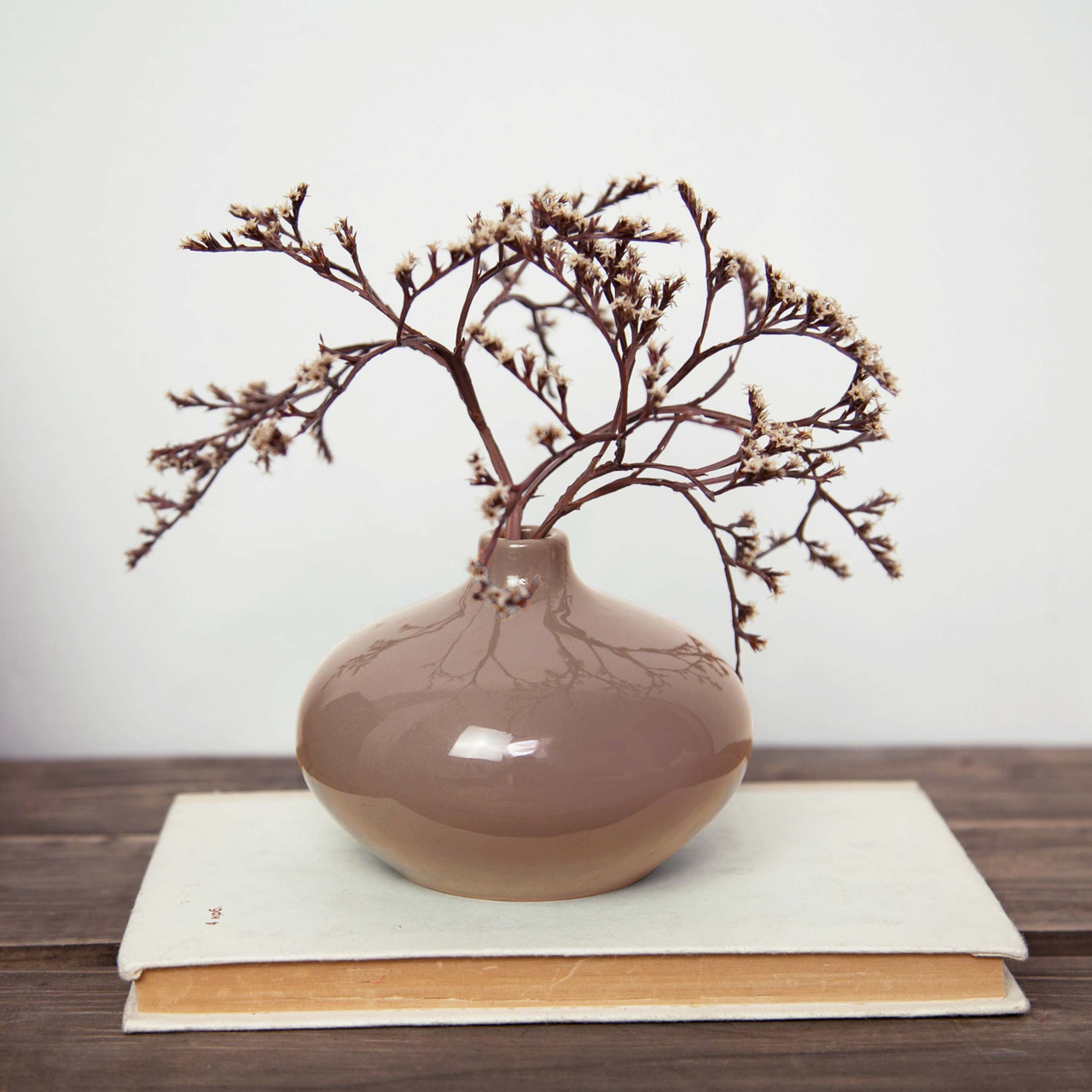 Ваза керамічна маленька для квітів VASE MINIATURE Коричнева 8 см, фото 1