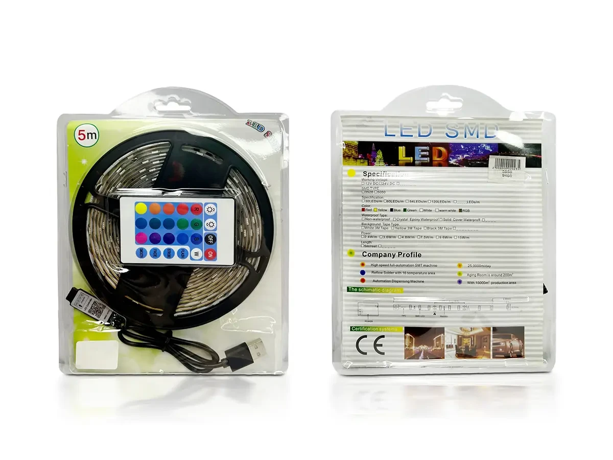 Світлодіодна стрічка 5050 12В 5м Bluetooth (мікс) 12V-5050-M 100шт 6651, фото 1