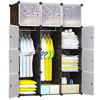 Складной шкаф для одежды, пластиковый шкаф органайзер 110х37х165см MP312-62A, распашной шкаф с полками, si