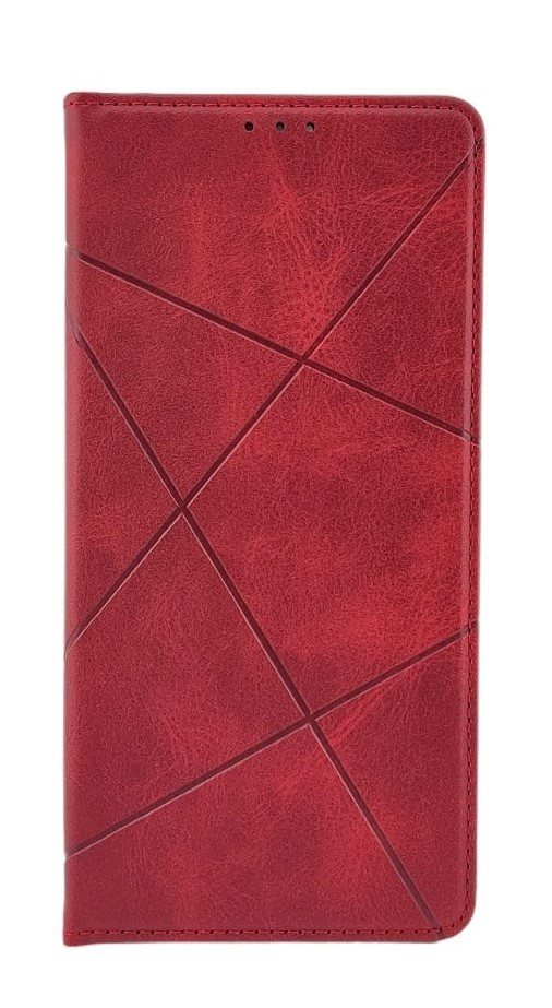 Чохол книжка Business Leather для Xiaomi Redmi 12 на магніті з підставкою червоний