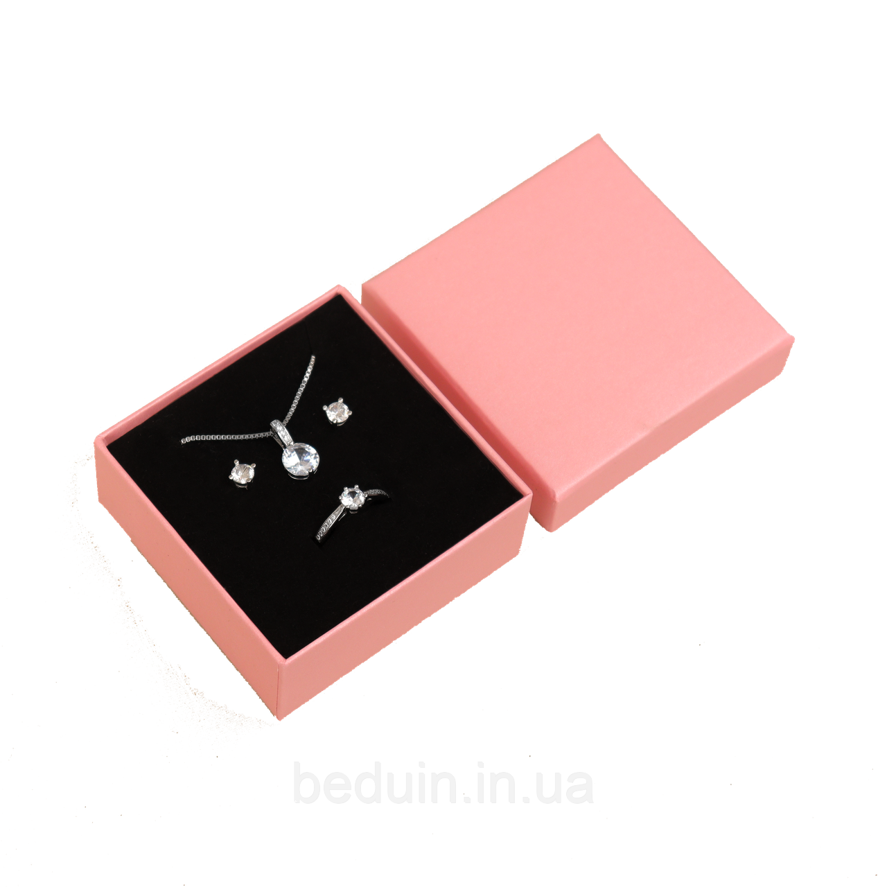 Універсальна подарункова коробочка для прикрас Крафт Pink пудрова — 7 × 7 см AUSHAL JEWELRY
