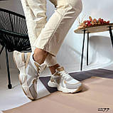 Женские белые стильные трендовые кроссовки, фото 7