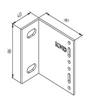Кронштейн алюминиевый KMD L80*100*40МS без прищепки