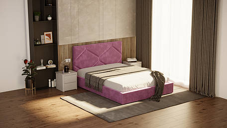 Ліжко з м'яким узголів'ям ГЕОМЕТРІЯ 2, ArtWood, фото 1