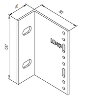 Кронштейн алюминиевый KMD L80*120*40МL без прищепки