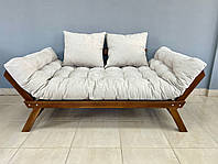Дерев'яний розкладний диван на лоджію, альтанку Нью-Йорк Woody ясен Коричневий матрац подушки у комплекті