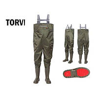 Забродний напівкомбинезон TORVI ПЕРЕКАТ Т-3С EVA+ нейлон олива XXL 45/46р
