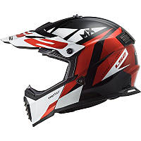 Мотошолом LS2 MX437 Fast Evo Strike Black White Red