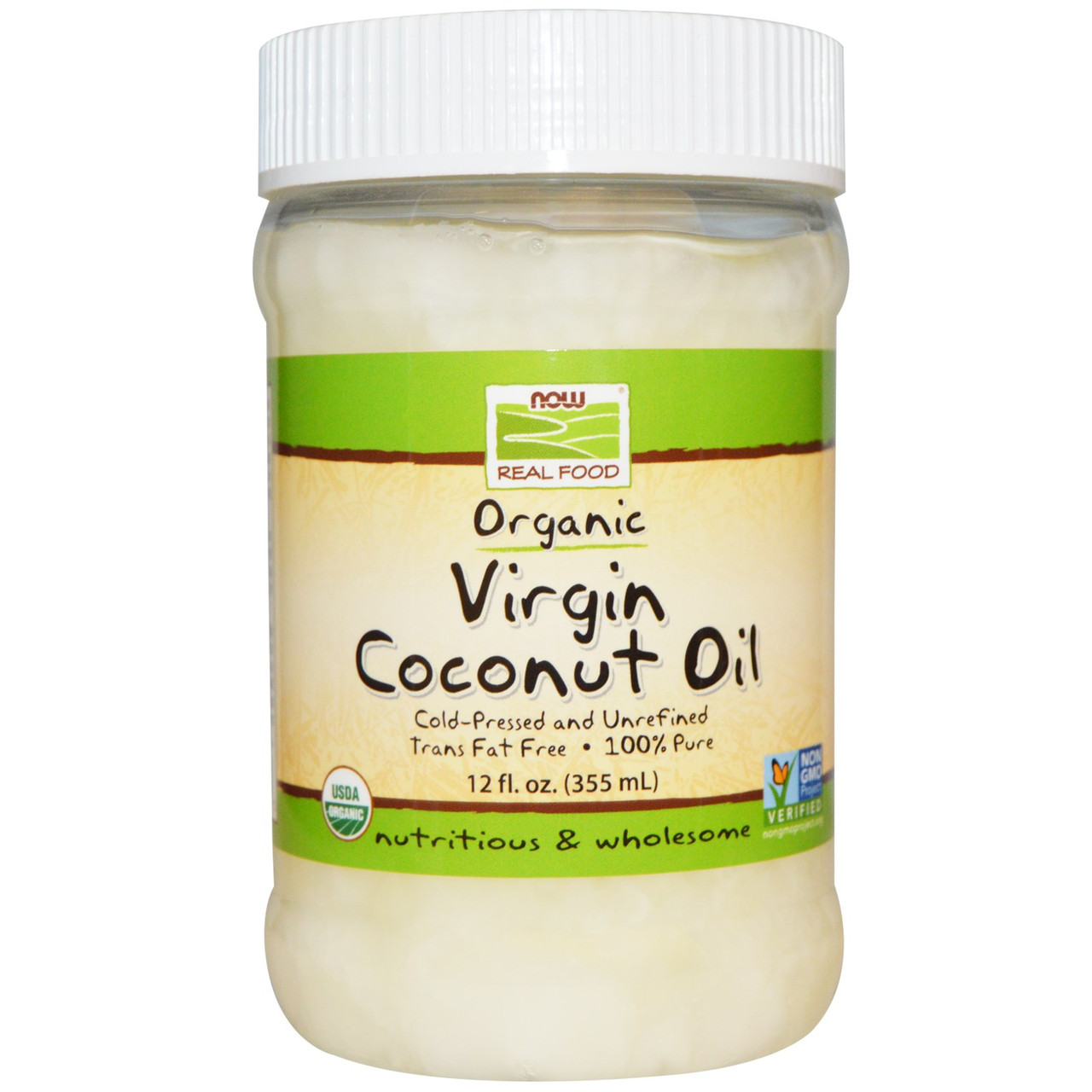 Органічна кокосова олія першого пресування (їстівна), Now Foods, 355 мл