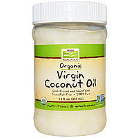 Органическое кокосовое масло первого отжима (съедобное), Now Foods, 355 мл