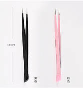 Двосторонній силіконовий пінцет для нігтів, страз, вій.