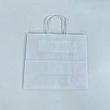 Крафт-пакет, 240*160*250 мм, з ручками, білий, фото 2