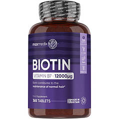 Таблетки для міцності волосся Natural Hair Thinning Supplement Maxmedix Biotin