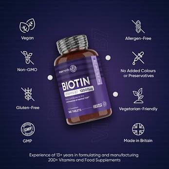 Таблетки для міцності волосся Natural Hair Thinning Supplement Maxmedix Biotin, фото 3