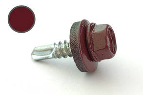 Саморіз покрівельний 4,8*19 DIN 7504K RAL 3005 для металу (ящ. 2400 шт.) (колір — винно-червоний) APRO
