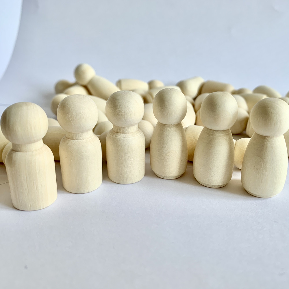 Дерев’яні фігурки люди 6шт 3,5см, фото 1