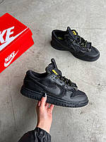 Мужские кроссовки Nike Dunk Jumbo Remastered Black Gold найк данк кожа демисезон черные