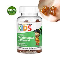 California Gold Nutrition, мультивітаміни й мікроелементи для дітей, зі смаком малини, 60 мармеладок
