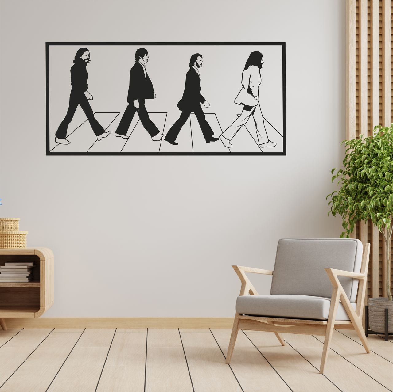 Вінілова інтер'єрна наклейка кольорова декор на стіну, шпалери та інші поверхні "Гурт Beatles. Музика" з оракалу