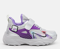 Кросівки дитячі підліткові для дівчаток р. 32 демісезонні спортивне взуття на дівчинку H6074-2 сріблясті