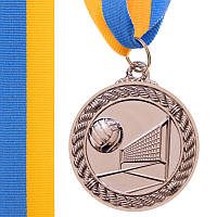 Медаль спортивная с лентой SP-Sport Волейбол C-7018 Серебро