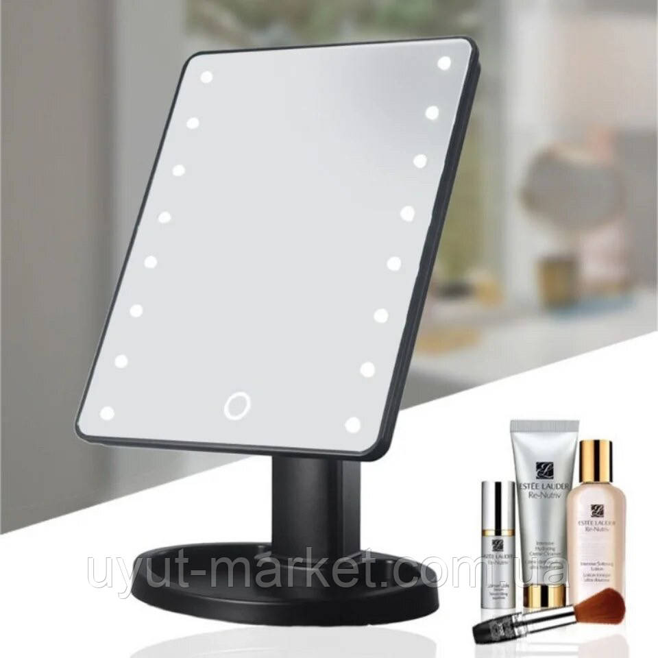 Косметичне дзеркало Magic Makeup Mirror для макіяжу 22LED з підсвічуванням, USB батарейки