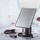 Косметичне дзеркало Magic Makeup Mirror для макіяжу 22LED з підсвічуванням, USB батарейки, фото 6
