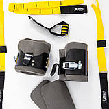 Петлі TRX для кросфіту (трх тренажер для фітнесу) + гравітаційні черевики для турніку OSPORT Set 53 (n-0083) Чорно-жовтий, фото 3