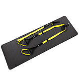Тренувальні петлі ТРХ (trx тренажер для кросфіту) + килимок для йоги та фітнесу OSPORT Set 56 (n-0086) Чорно-жовтий, фото 2