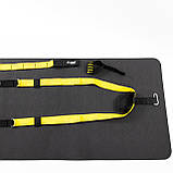 Тренувальні петлі ТРХ (trx тренажер для кросфіту) + килимок для йоги та фітнесу OSPORT Set 56 (n-0086) Чорно-жовтий, фото 3